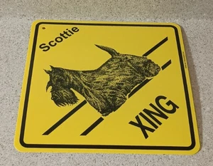Plastic Yellow Dog Crossing Road Wall Sign Scottie Brand New Ships Free! - Picture 1 of 2