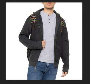 Sudadera con Capucha Howler Brothers Chamán Para Hombre Pequeña Negra Cremallera Perú Inca Nueva con Etiquetas - Imagen 1 de 2