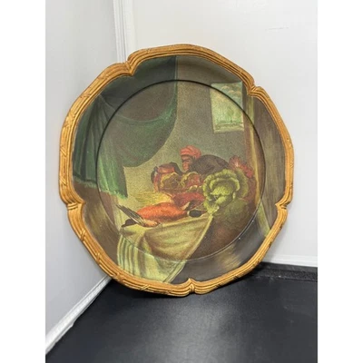 Plato decorativo chino festoneado vintage mono en turbante repollo caprichoso Foto 1 de 4