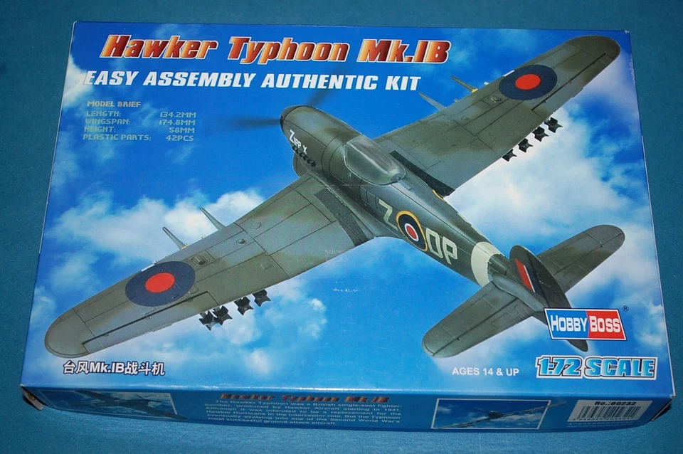 1 72 venditore Ambulante Jet da Combattimento Tifone - Hawker Typhoon Hobbyboss