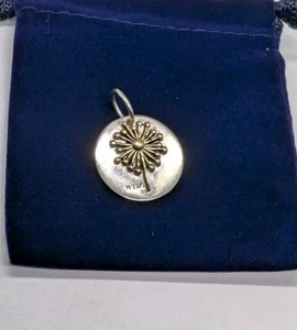 Make A Wish Lucky Daisy Sterling Silver And Gold Charm Pendant .R184 - Picture 1 of 4
