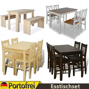 Essgruppe 3/5-tlg. Esstisch Holztisch Tischgruppe Küchentisch 1 Tisch 2/4 Stuhl - Bild 1 von 42