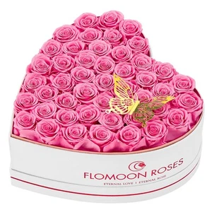 47-Piece Forever Flowers in Heart Shape Box, Mother's Day Preserved Roses Gif... - Picture 1 of 6