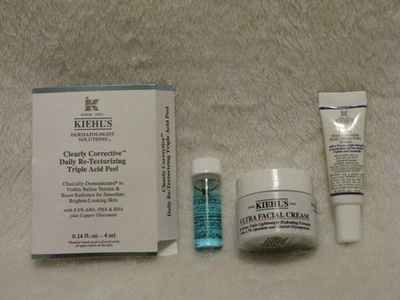 Juego de exfoliación triple ácido, suero de retinol y crema facial ultra Kiehls Travel Trio Foto 1 de 3