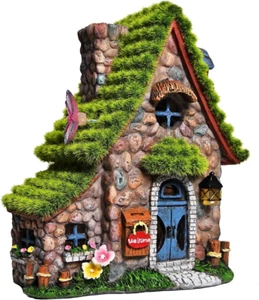 Resin Fairy House Statues with Solar Powered Lights, Funny Garden Sculptures ... - Picture 1 of 1