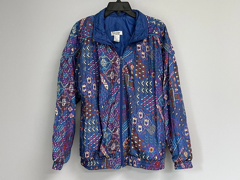 De Colección Años 80 90 Traje de Pista Mujer Grande Cortavientos Chaqueta Pantalones Nylon Hip Hop Audaz Foto 1 de 3