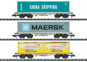 N Scale Wagons - 18703 - Type Sgmmns 190 Container Transport Car Set - Picture 1 of 1