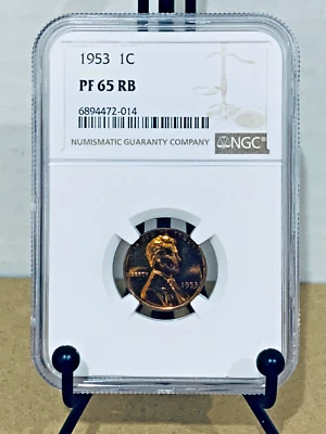 1953 Lincoln Cent NGC PF65RB Proof 65 Red Brown #6894472-014 - Image 1 of 2