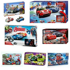 Set giocattoli Paw Patrol Disney Superhero Pixar Carrera Scalextric Car Race Car Race Regno Unito - Foto 1 di 12