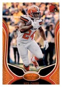 Nick Chubb 2019 lámina de oro certificada #d/199 Parallel Prizm Refractor Browns #18 - Imagen 1 de 2