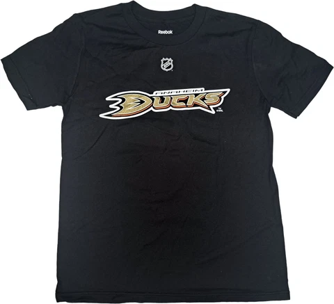 Reebok Anaheim Ducks Ryan Getzlaf #15 2-Sided Boy's NHL T-Shirt Medium 10/12 Cover