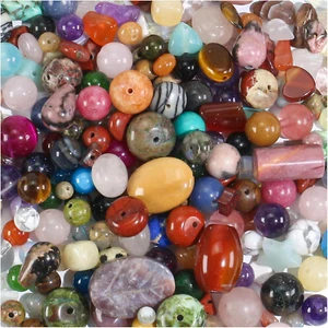 Assorted Beads for Jewelry Making, Mixed Bulk Natural Stone Beads for Crafts Bra - Picture 1 of 6
