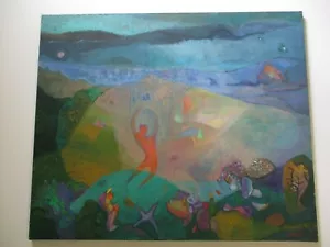 PHILIP NORTH PAINTING ABSTRACT CUBIST EXPRESSIONISM SURREAL LANDSCAPE MODERNISM - Picture 1 of 9