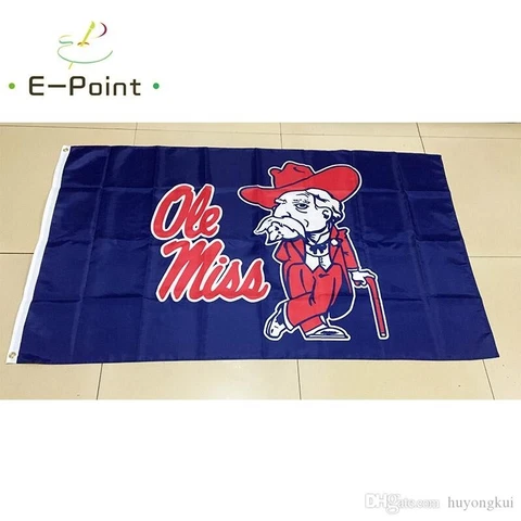 OLE MISS REBELS FLAG 3'X5' U OF M COLONEL REB MAN CAVE FLAGS Cover