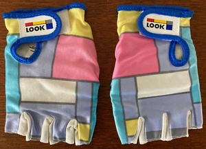 N.O.S ! Gants vélo LOOK (1991) Lycra & Cuir Mitaines Vintage Road Cycling Gloves - Imagen 1 de 8