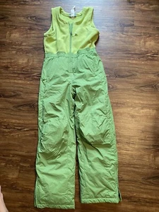 L.L. BEAN Snow Suit Girls 12 Green Bibbed Insulated Snowpants - Picture 1 of 8