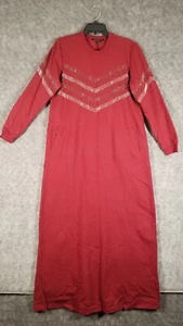 Camelya Fashion Women US 16 EU 46 Shirt Dress Red Long Sleeve Maxi Casual Crew - Picture 1 of 9