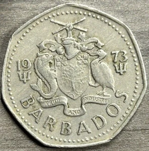 1973 Barbados One Dollar Copper Nickel in Circulated Condition - Picture 1 of 2
