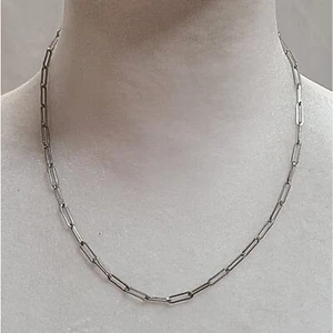 Sterling Silber Büroklammer Kette Halskette - Bild 1 von 5