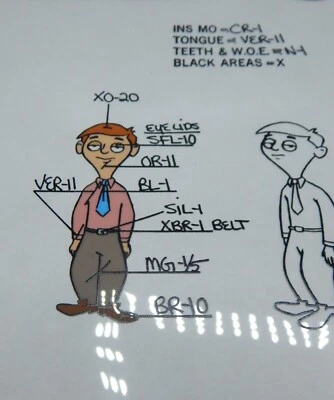 1993 Hanna Barbera Addams Family desenho animado NORMAN Jr. modelo de célula de animação vintage - Imagem 1 de 4