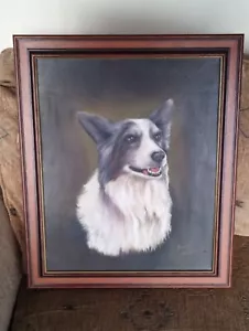 BORDER COLLIE SHEEP DOG OIL PAINTING SIGNED BY MORVEN GREEN 1999,DAISY- EX-CON. - Picture 1 of 7
