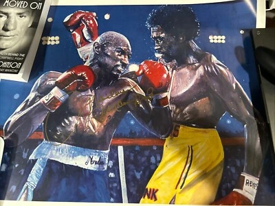 奇妙 Marvin Hagler 手工签名金画笔海报 Loa Rip 2021 拳击 — 第 1/4 张图片