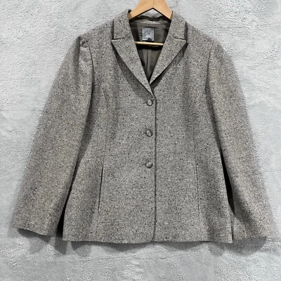 Blazer Anne Klein AK2 Mujer 12 Lana 2 Botones Muescas Solapa Preppy Foto 1 de 4