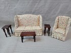 Dollhouse Miniature Living Room Set Pink Floral 1:12 Scale