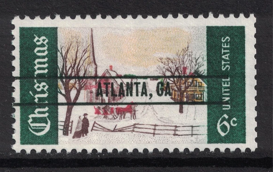 Scott 1384a - MNH - Atlanta GA, Negro Precancelado - 6c Navidad, Domingo de Invierno 1969 Foto 1 de 1