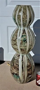 RIESIGE BAUCHIGE 36" HOHE HM Glasvase EINZIGARTIGES Muster WUNDERSCHÖN! - Bild 1 von 8