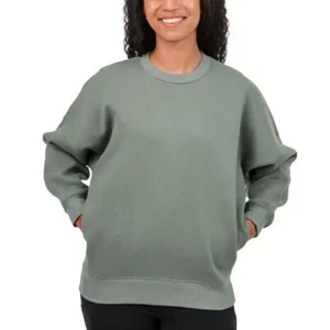 Tuff Athletics Womens Fleece Crew Neck Sweatshirt, Green, XXL - Picture 1 of 3