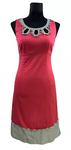 Boden UK6 US2 Pink Knee Length Sleeveless Sheath Dress Keyhole Neckline - Picture 1 of 12