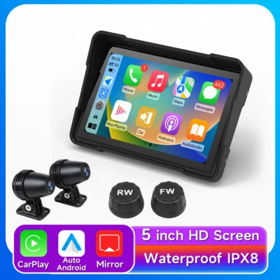 Motorcycle Navigation Gps Hd Dual Video Recording Smart Wireless Apple Carplay - Image 1 of 4