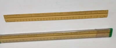 2 VTG PEARWOOD CHARVOZ ATS & ETS 101 TRIANGULAR DRAFTING RULE + (FC 203/4 D990) - Image 1 of 4