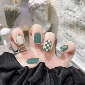 Selbstklebende Kunstnägel Kit Press On Nails fertig zum Aufkleben Schach 24 st - Bild 1 von 2