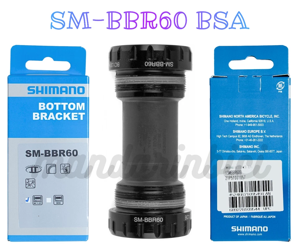 1pc Shimano Ultegra SM-BBR60 BSA Hollowtech II BB 68mm Threaded New - Image 1 of 1