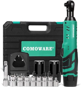 3/8 Cordless Electric Ratchet Wrench Kit, 40Ft-Lbs Torque, 12V Power, 8 Sockets, - Picture 1 of 8