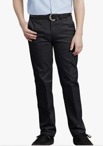 Dickies Boys Size 10 Flex Slim Fit Y2k Straight Leg Flat Front Twill Pants Black - Picture 1 of 2