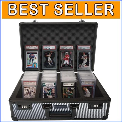 Zipper Closure Graded Card Case - Carbon Fiber Organizer for Sports Collectors - Image 1 of 4