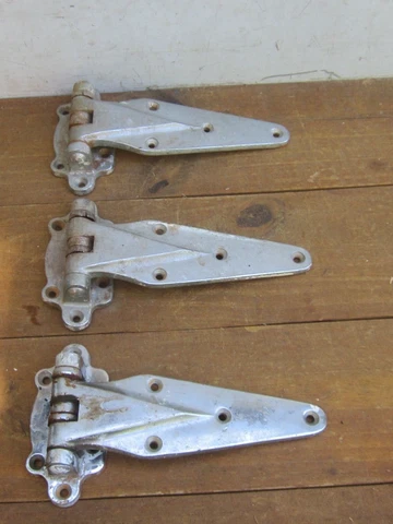 Vintage Set 3 Kason Hinges Brass w/ Chrome Plate No. 1037 9 3/4" long Steampunk Cover