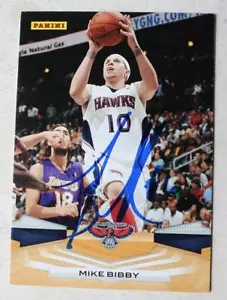 Tarjeta autografiada de baloncesto Atlanta Hawks Mike Bibby 2009 Panini -- - Imagen 1 de 1