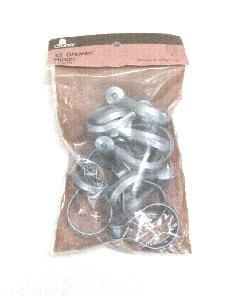 ¡NUEVO! ANILLOS DE DUCHA GRABER 12-PK, COLOR PLATA, 5-830-01 Foto 1 de 3