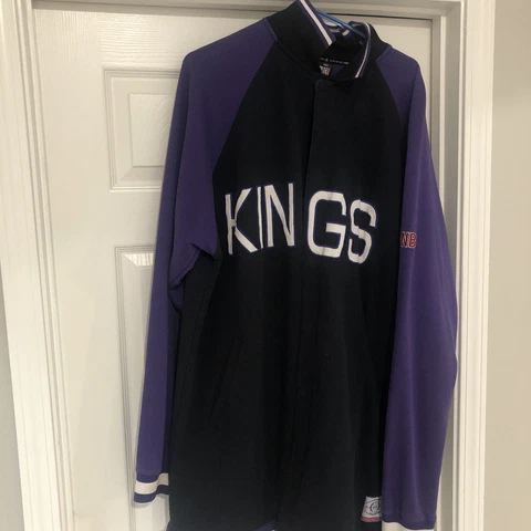 1996 VINTAGE Sacramento Kings Warm Jacket UNK Mens Size 2XL NBA Snap-Button RARE Cover