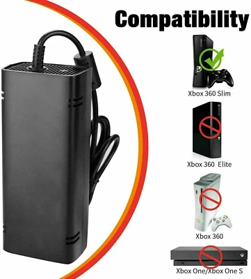 FOR XBOX One / XBOX 360 Console Power Supply Brick Adapter Charger AC Power Cord - Image 1 of 2