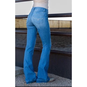 Kimes Ranch Lola SoHo Fade Jeans Womens Wide Flare Leg High Rise Pants Size 8 - Picture 1 of 13