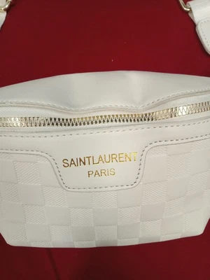 NUEVO SIN ETIQUETAS Auténtico SAINT LAURENT PARIS - Crema Cinturón Bandolera Riñonera Bolso de Hombro Foto 1 de 4