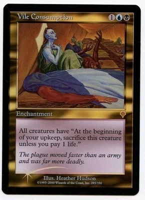 Magic the Gathering VILE CONSUMPSION #285/350 Invasion Gold Foil Rare NM 2000 - Image 1 of 2