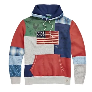 Nuevo con etiquetas Polo Ralph Lauren Bandera Patchwork Para hombres Polar Gráfico Sudadera con Capucha Mediana M - Imagen 1 de 4