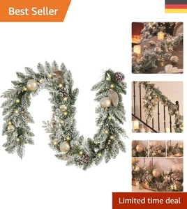 Stilvolle 183cm Weihnachtsgirlande mit Tannenzapfen und LED für Innen und Außen - Bild 1 von 8