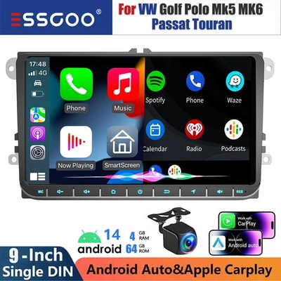 9" Carplay Android 13 Car Stereo Radio GPS Navi For VW Volkswagen Jetta Passat - Image 1 of 4